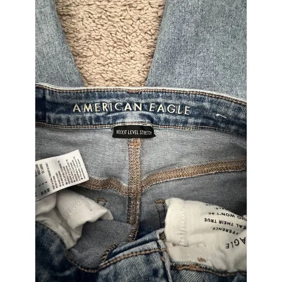 American Eagle Women's Distressed Light Wash High Rise Stretch Jegging 4 X long - Picture 10 of 15